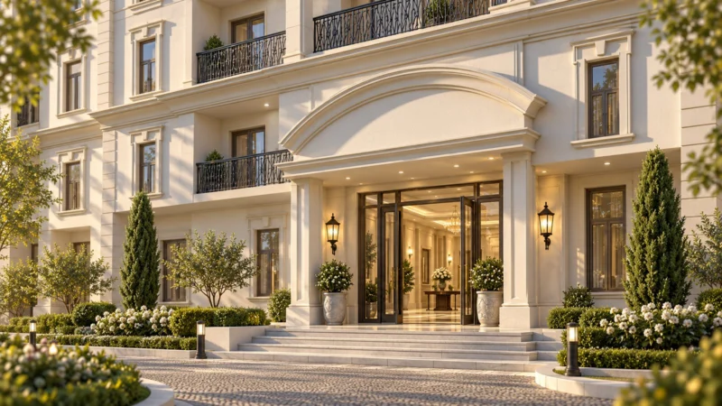 Entrance in the evening