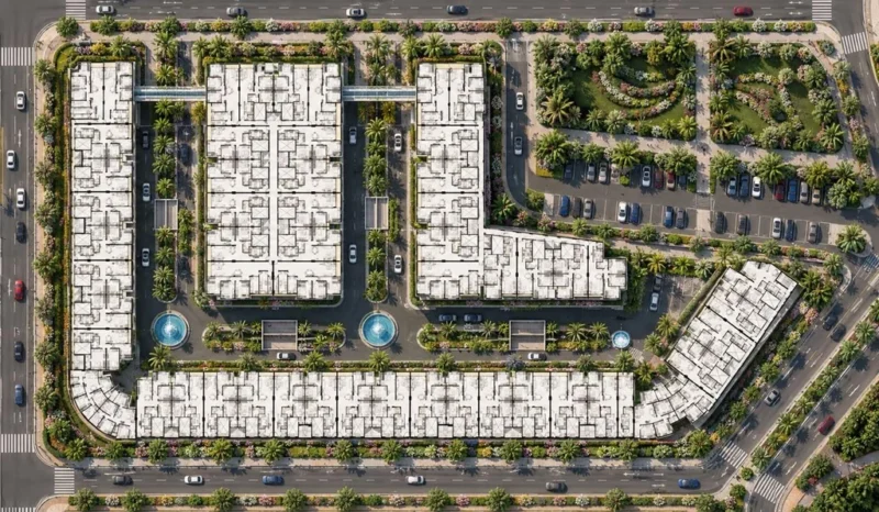 Master plan showing the residential floor layouts